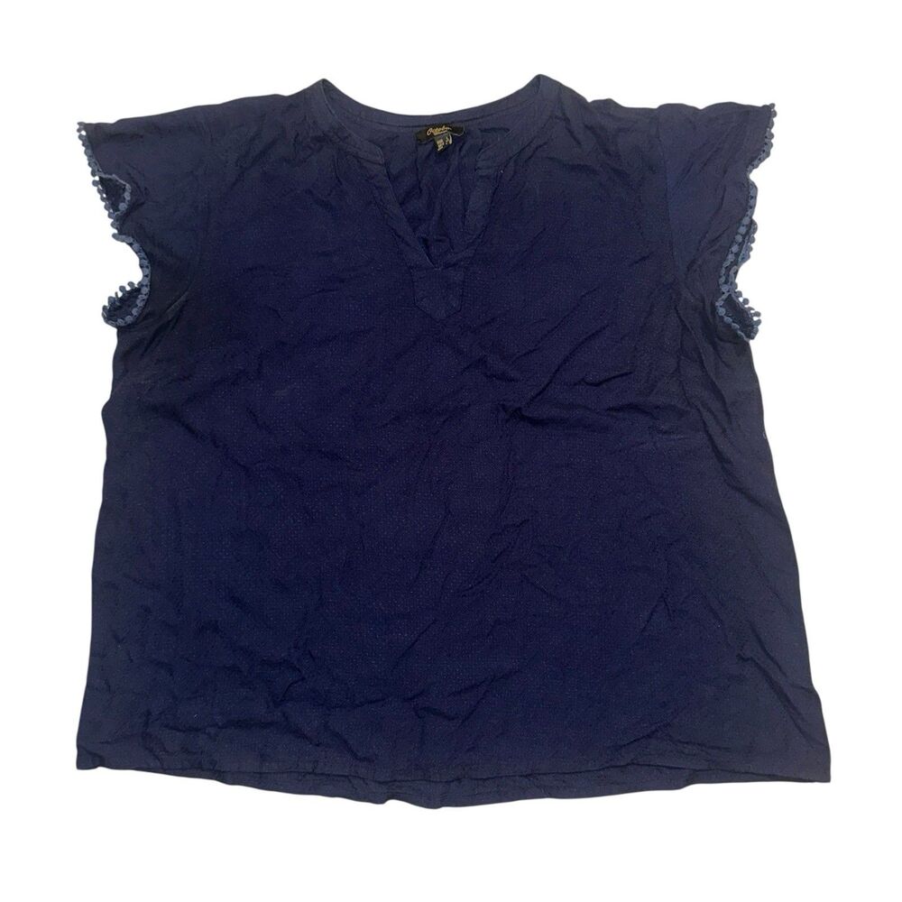 Women's Navy Blue Sleeveless Blouse Size L Workwear Office Business Casual Top